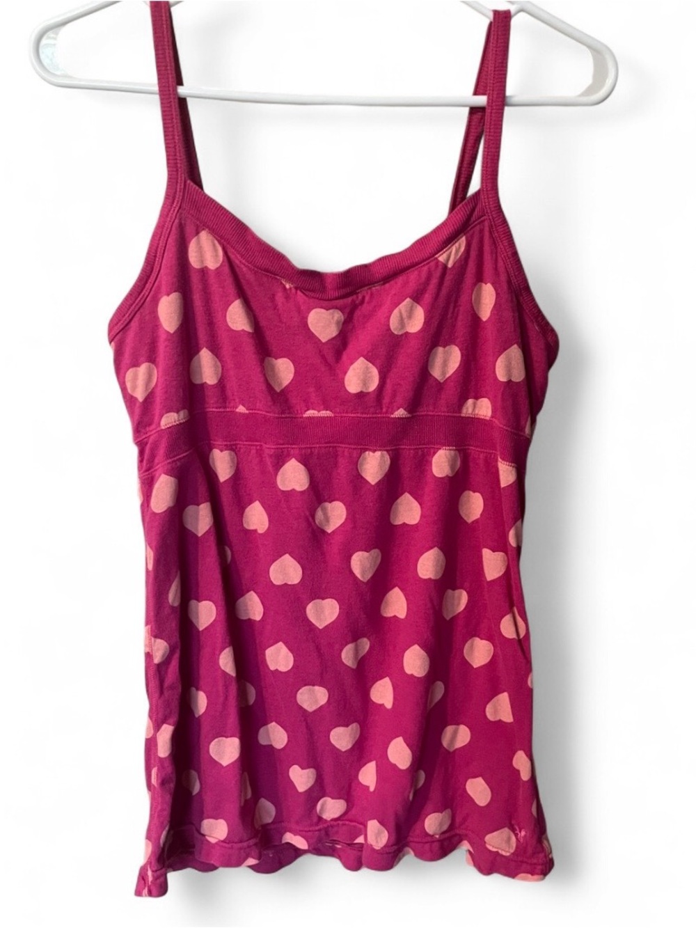 American Eagle Pink Heart Print Spaghetti Strap Tank